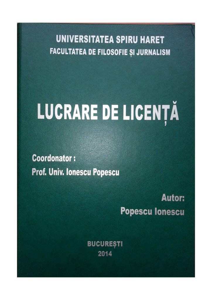 Coperta unei lucrari de dissertation image